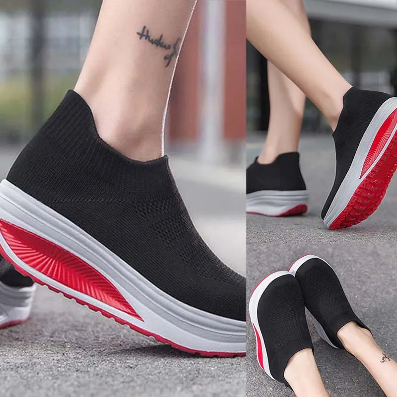 Sneakers Women Fashion Femme Women Shoes New Women's Vulcanized Shoes Sneakers Thick Bottom Slip On Female Women Shoe Plus Size