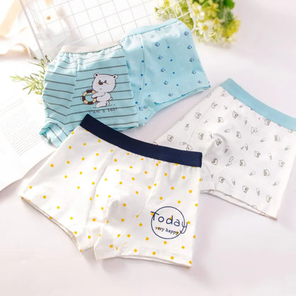 4pcs/Lot Boys Boxer Briefs Kids Cotton Underwear Baby Boy Underpants Teenager Cartoon Print Soft Children Panties 2-14T 2023 New