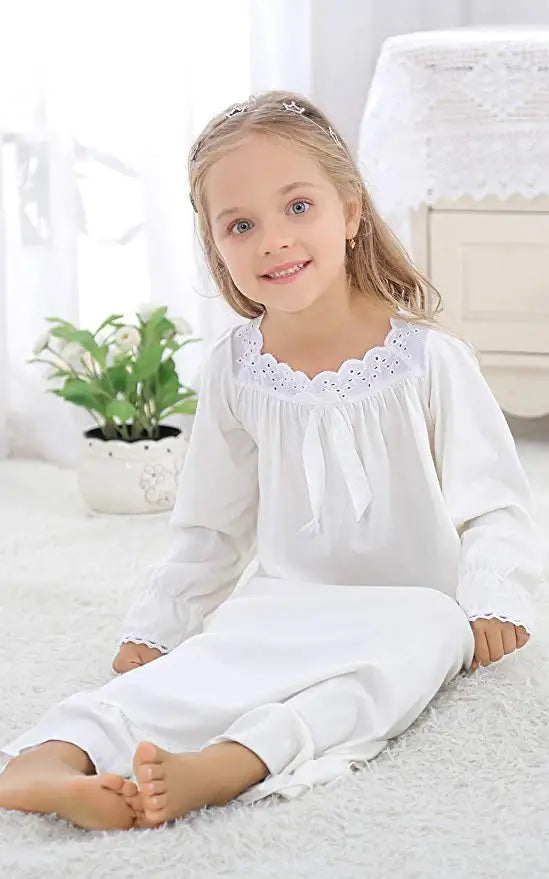 Baby Girl Clothes Princess Nightgown Long Sleeve Sleep Shirts Nightshirts Pajamas Christmas Dress Sleepwear kids for 3-12 Years