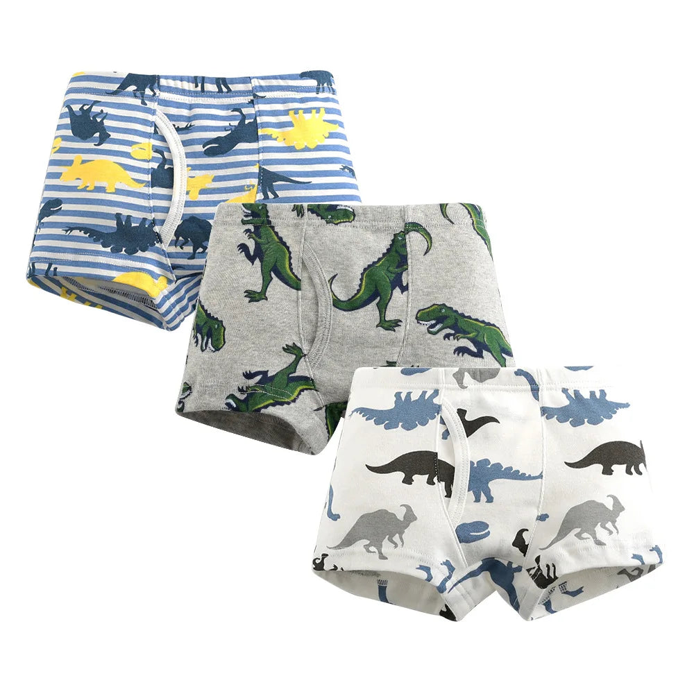 Sale New High Quality Boys Boxer Shorts Panties Kids children dinosaur car underwear 2-10years Old 3pcs/lot students