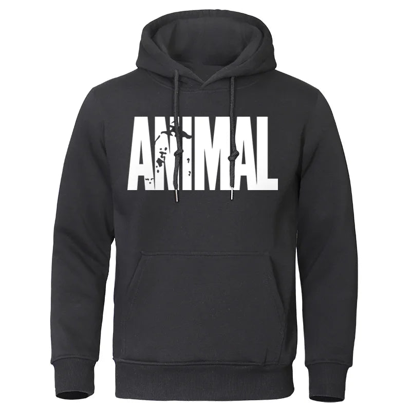 Men's Hoodies ANIMAL Print Sportswear Sweatshirts 2023 Autumn Winter Cotton Top Fashion Quality Male Clothing Casual Pullover