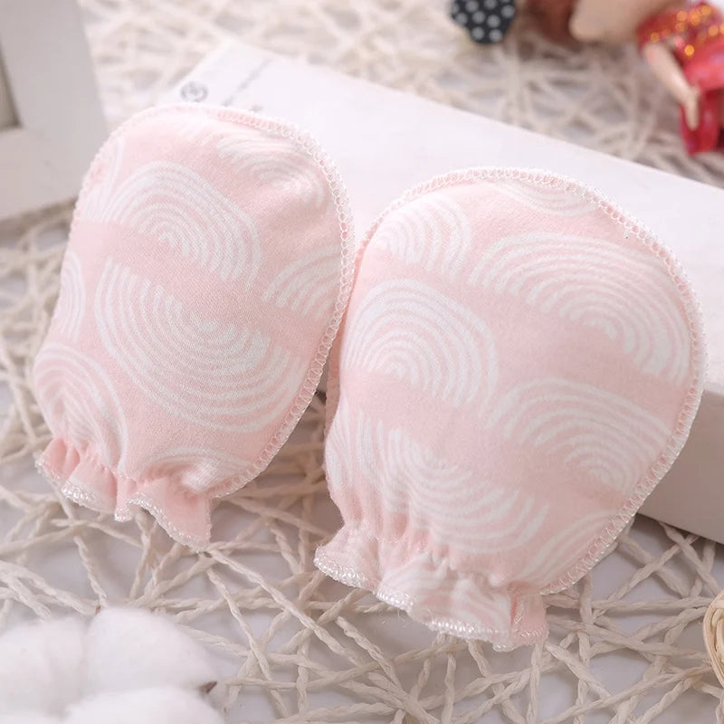 5 pairs/lot Newborn Baby Mittens Cotton Cartoon Soft Boys Girls Resuable Gloves 0-3M Baby Girl Boy Head Mittens