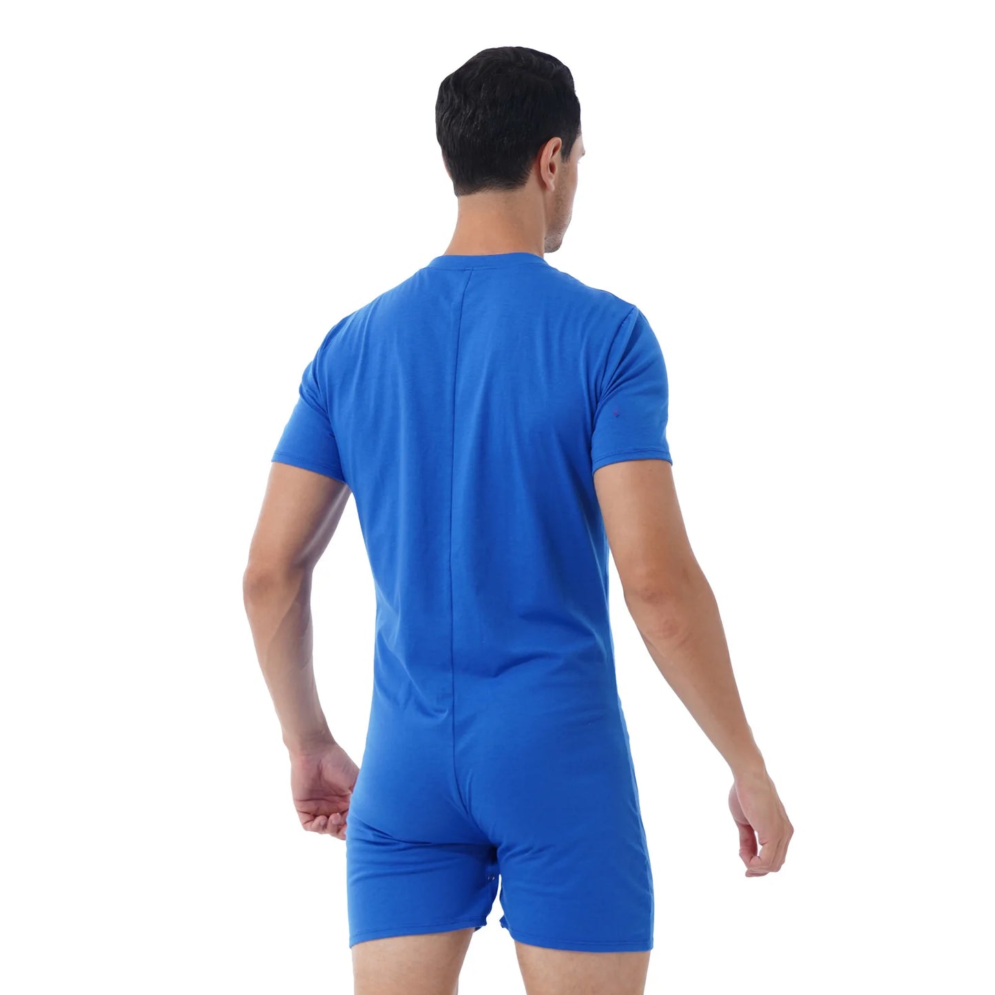 One-piece for Men Swimwear Swimsuit Round Neck Short Sleeve Jumpsuit Rompers Summer Sports Exercise Running Bodysutis Beach Wear