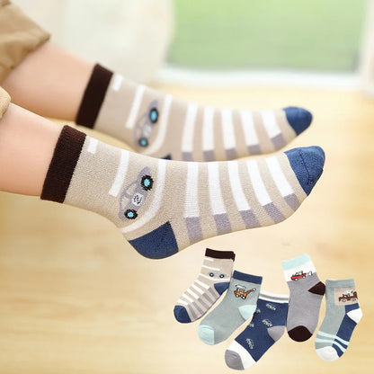 5 pairs / lot Boys Socks Autumn Winter Cartoon Cotton Kids Socks 2-15 Year Childen socks