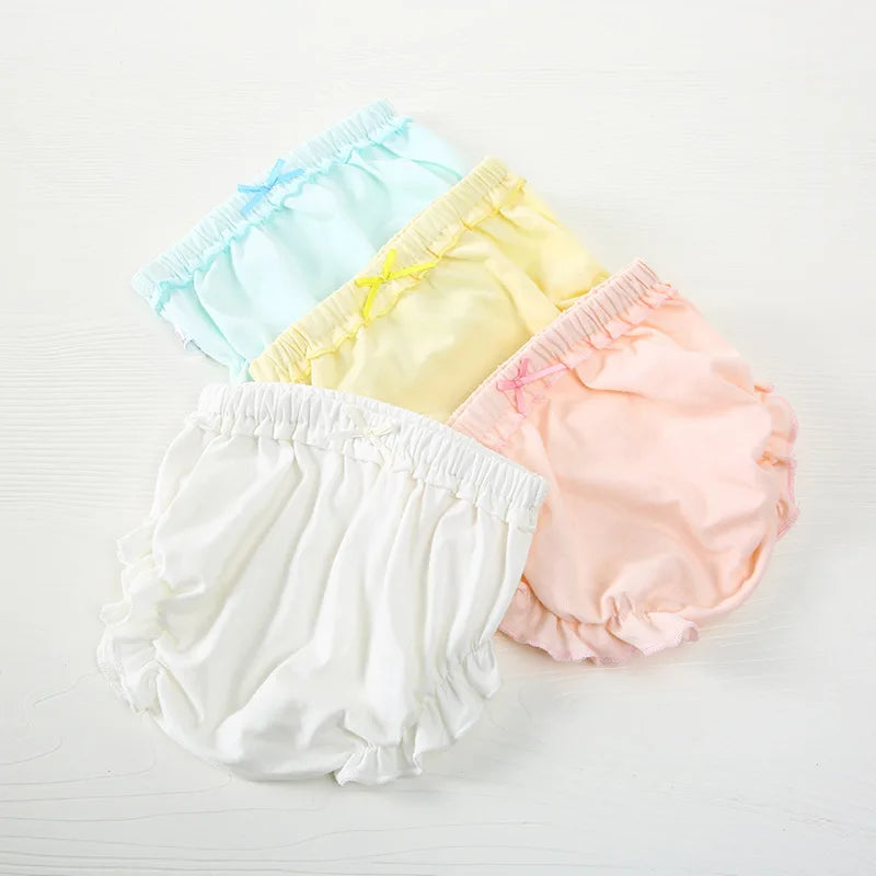 3 Piece/Lot Baby 100%Cotton Panties Kids Girl Infant Newborn Fashion Solid Bow Striped Dots Underpants For Children Soft Briefs