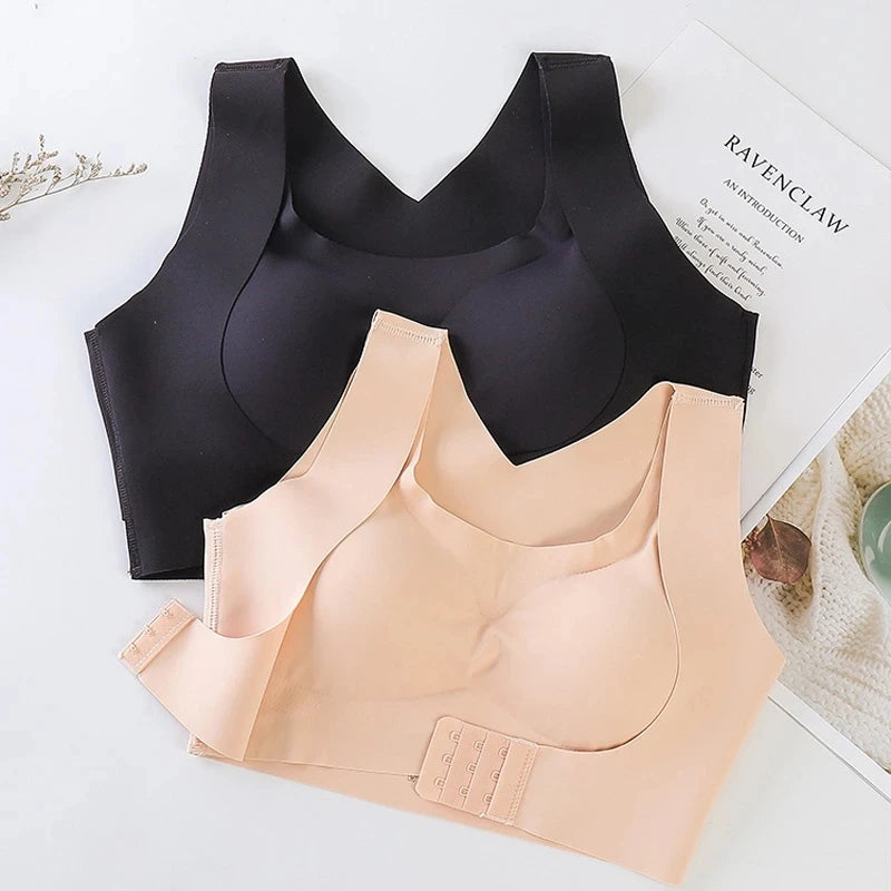 Fan·Sweet Bra For Women Posture Corrector Seamless Push Up Shockproof Sports Support Fitness Vest Underwear Corset Back Bralette