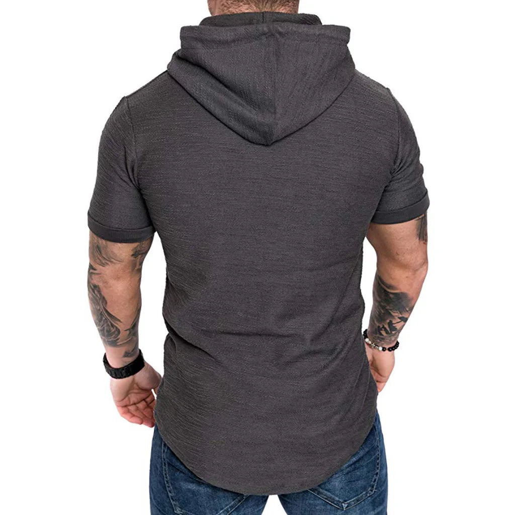 MRMT 2024 Brand New Mens Hoodies Sweatshirts Short Sleeve Men Hoodies Sweatshirt Casual Solid Color Man hoody For Male Hooded