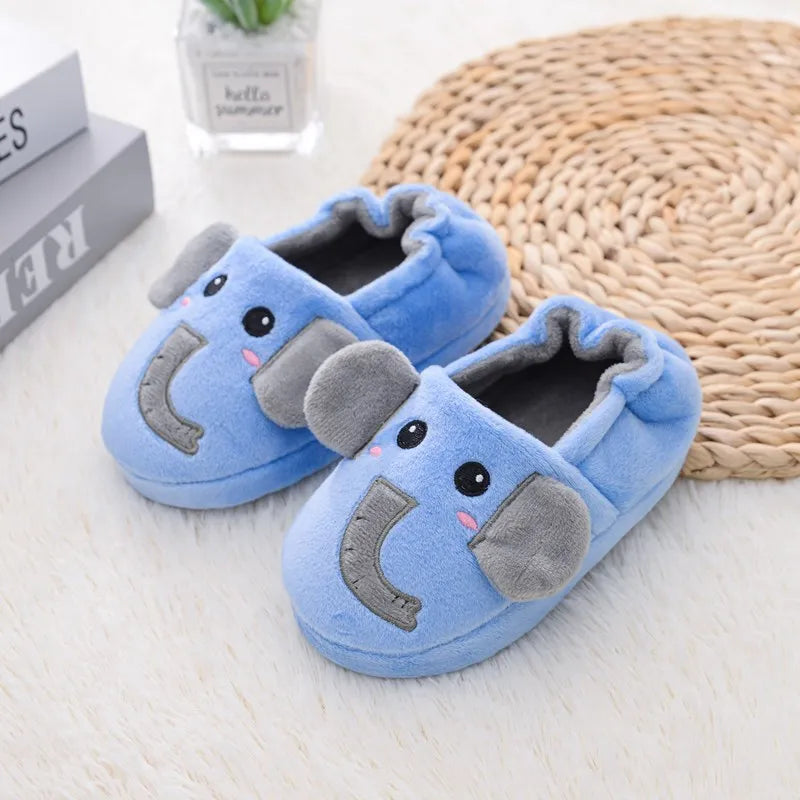 Winter Unicorn Slippers Kids Toddler Girl Flip Flop Baby Boys Fur Slides Cotton Indoor Shoes Warm Fluffy House Children Slipper