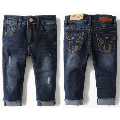 Chumhey 0-8T Top Quality Spring Kids Jeans Children Pants Baby Boys Girls Denim Trousers Infant Clothing broken hole Clothes