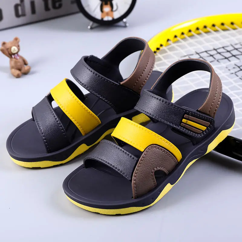 2019 New Boys Sandals for Children Beach Shoes Summer Mixed Color Non-slip Fashion Kids Sports Casual Student Leather Sandals