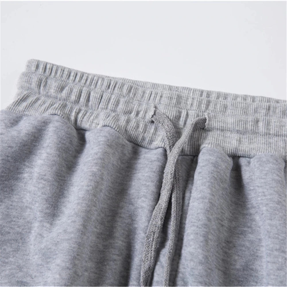 Men Jogging Sweatpants Winter 2024 Fashion Casual Pants Drawstring Pure Color Brand Black Trousers Jogger Fitness Training Gray