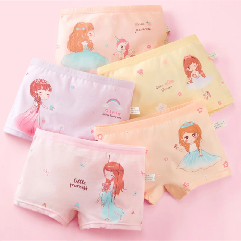 5Pcs/lot Baby Girls Cartoon Underpants Kids Underwear Cotton Panties Toddler Children Underwear 2-10years