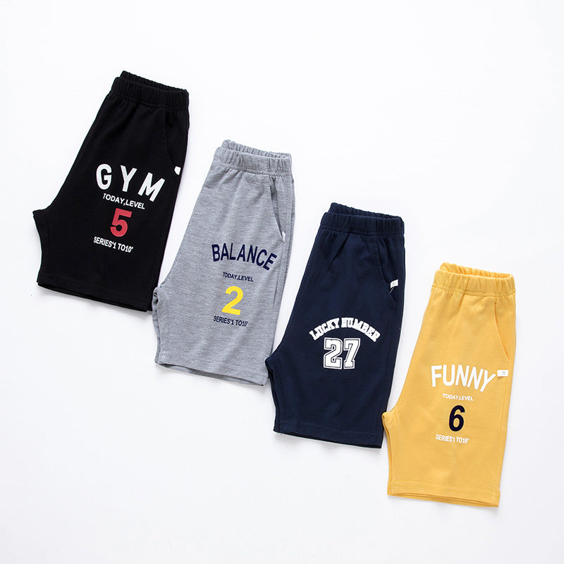 Big Kids Summer Shorts 5-12Years Children Letter Casual Cotton Toddler Boy Pants Classic Gray School Student Boys Sweatpants