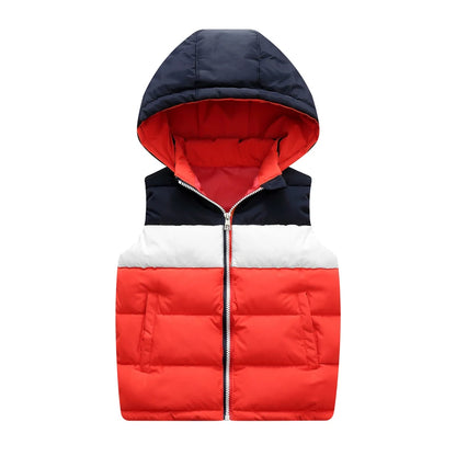 Infant Waistcoat Children Outerwear Winter Coats Kids Clothes Warm Hooded Cotton Baby Boys Girls Vest For Age 3-8 Years Old