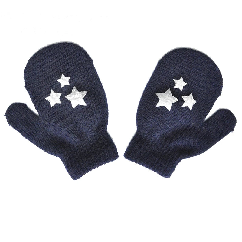 Warm Plush Thick Warm Baby Gloves Winter Plus Velvet Mittens Children Kid Coral Fleece Full Finger Gloves For 1-4Y Kids Gloves