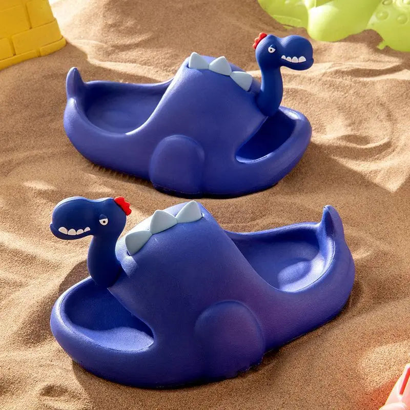 Summer Children Slippers Cute Cartoon Dinosaur Sandal Comfortable Boys Girls Non-slip Flip Flops Bathroom Mule Kids Home Shoes