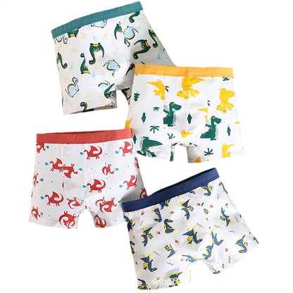 4PCS/Lot Boys Cotton Panties Children Shorts Underwear For 1-13Years Baby Kids Elastic Waist Boxers Teenagers Cartoon Underpants