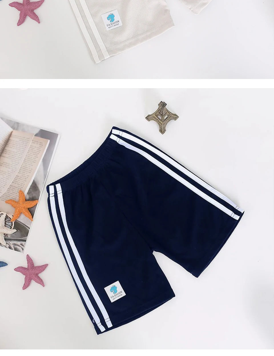 LJMOFA Girl Boy Summer Shorts Multicolor Fashion Comfortable Breathable Stripe Sport Shorts Child Casual Pants for Kids D315