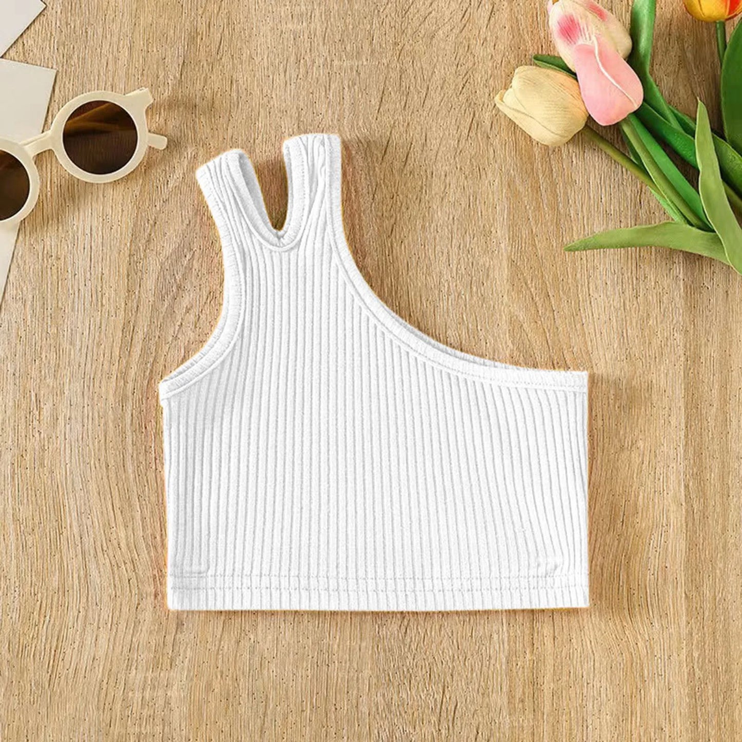 Toddler Kids Girls Dance Tank Top Racerback Crop Tank Top Sleeveless Sports Dance Top For Ballet Gymnastics Long Layering Tops