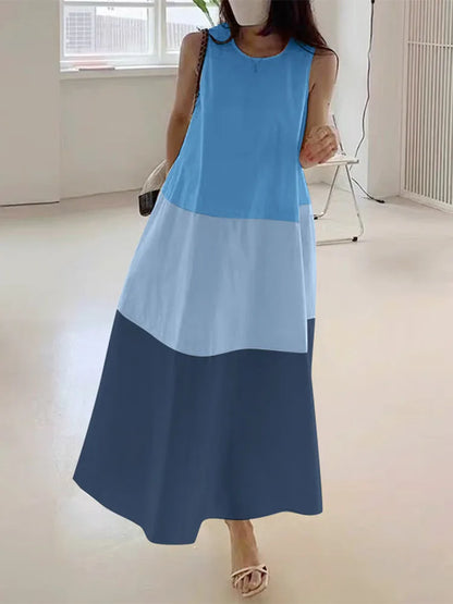 ZANZEA Summer Beach Tank Long Dress Women Casual Sleeveless Sundress 2024 Holiday O-neck Thin Robes Korean Loose Tank Vestidos