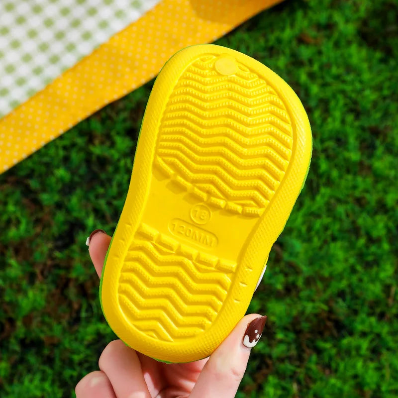 Summer Kids Sandals Children Hole Shoes Slippers Soft Anti-Skid Cartoon DIY Design Hole Baby Shoes Sandy Beach For Boys Girls