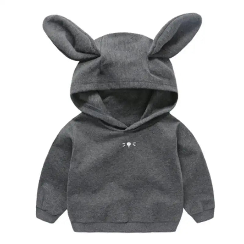 Girls Hoodie T shirt Korean Rabbit Ears Spring Kids Tops Children's Versatile Long Sleeve T-shirt Autumn Toddler Boys Thin Tops