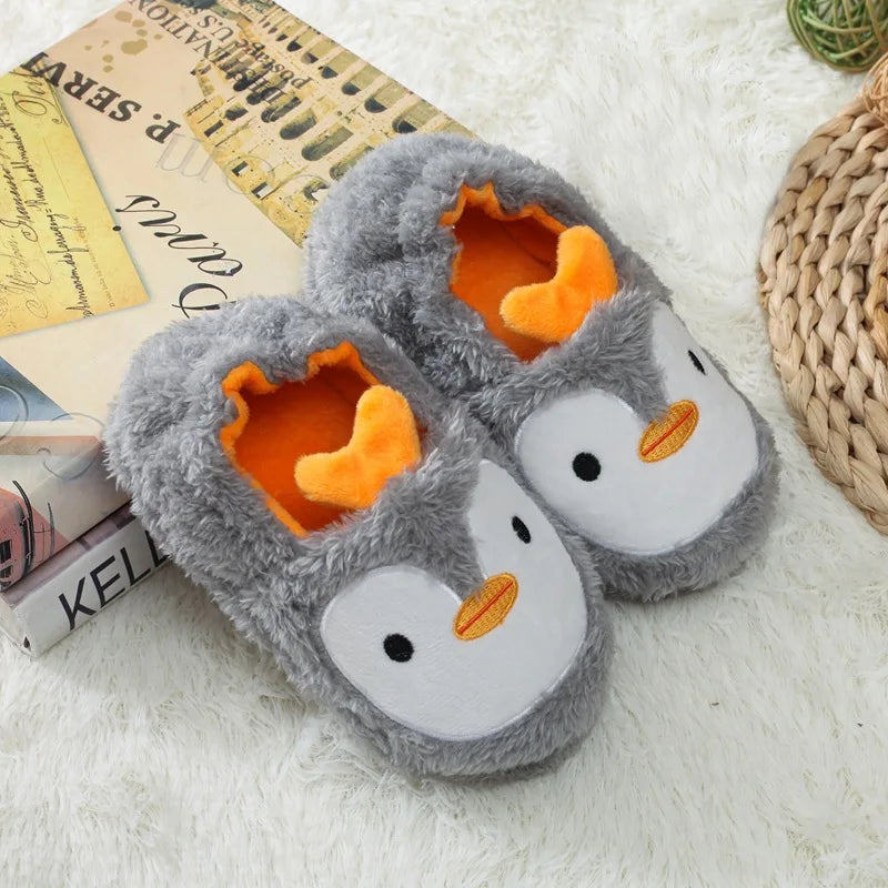 Winter Unicorn Slippers Kids Toddler Girl Flip Flop Baby Boys Fur Slides Cotton Indoor Shoes Warm Fluffy House Children Slipper