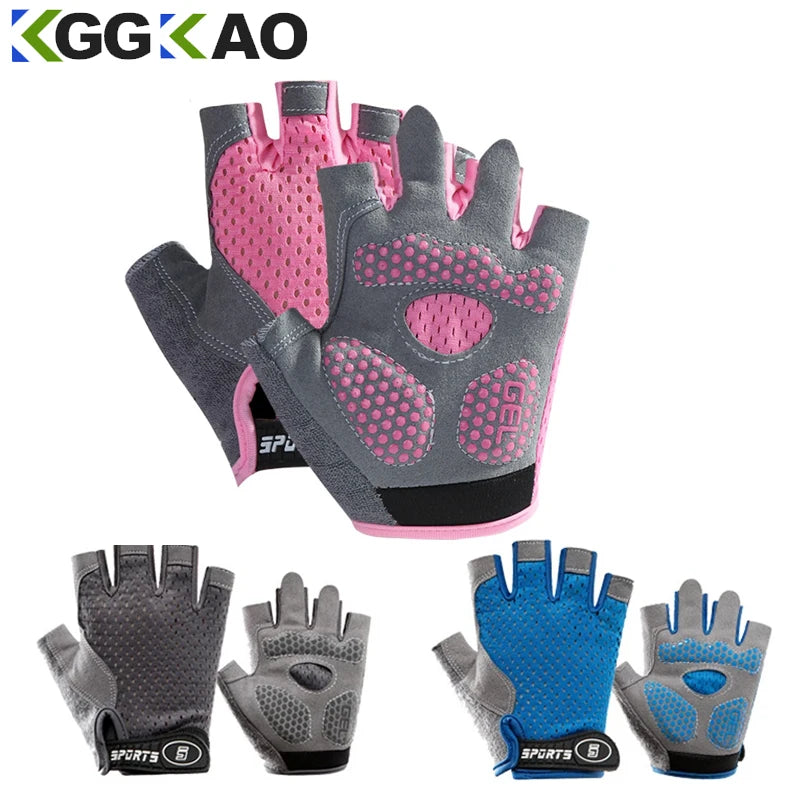 1Pair Kids Half Finger Gloves Sport Gloves Breathable Non-Slip Gel Gloves for Children Cycling Riding Biking Outdoor Sports