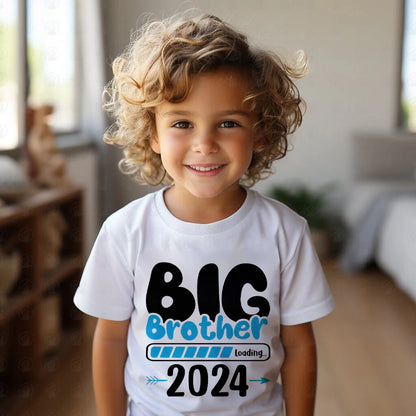 Big Brother 2024 Pattern Print Kids Boys T-shirts Loose Comfort Short Sleeve Tee Tops Summer&Spring Kid Clothes Best Gift To Kid