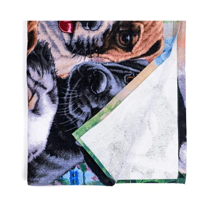 Multi-dog single-sided printed element microfiber beach towel Bath towel super absorbent, soft, easy to carry home essential