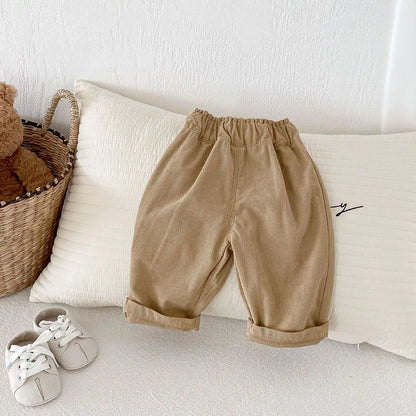 1-5Y Autumn Kids Pants Fashion Corduroy Boys Pants 3 Colors  Boys Trousers Daily Kids Outfit