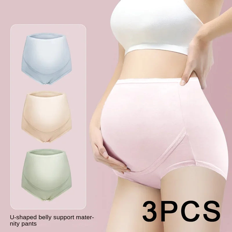 3PCS/set Cotton Maternity Panties High Waist Pregnant Panties Belly Support Briefs for Pregnant Women Comfortable soft Panties