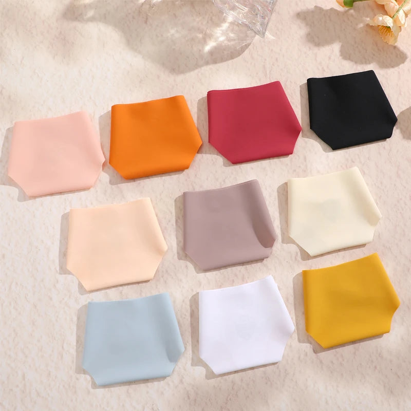 3PCS/Set Seamless Thongs For Women V Waist G-String Panties Solid Colors Dopamine Color Underwear Ice Silk Breathable Underpants