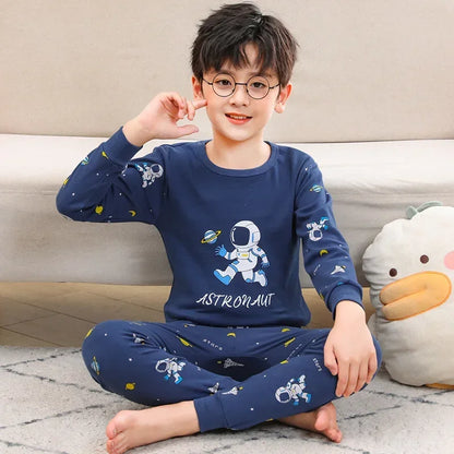 Baby Boys Pajamas Autumn Long Sleeved Children's Clothing Sleepwear Teen Pajama Cotton Pyjamas Sets for Kids 6 8 10 12 14 Years