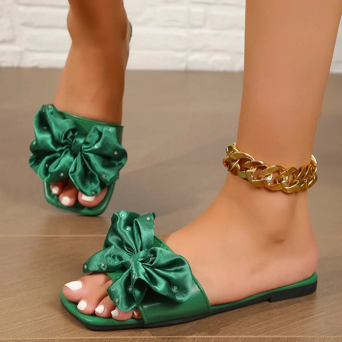 Sandals for Women Wearing Summer Outerwear, Flat Bottomed Bow Tie for WOMEN'S Sandals