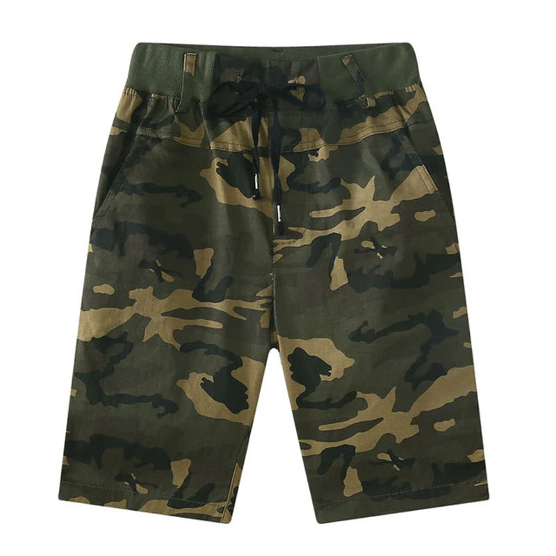 IENENS Teens Army Shorts Camouflage Short Trousers Children Short Pants Kids Cotton Boardshorts Boy Summer Thin Loose Shorts