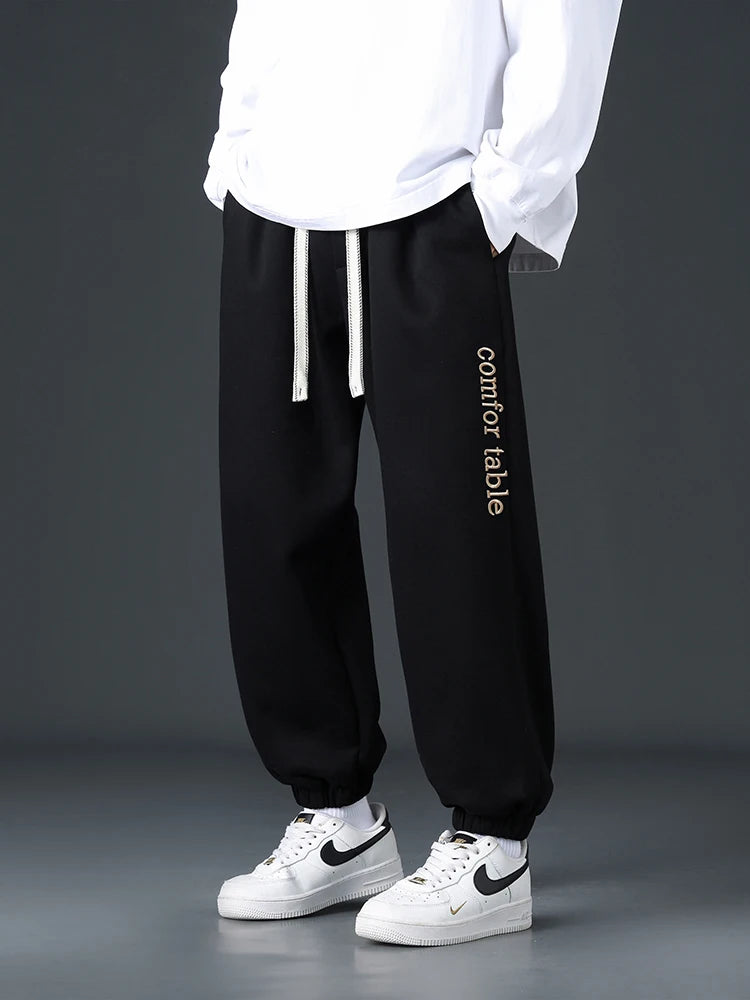 Big Size Men Sweatpants Spring Autumn Casual Baggy Jogger Pants String Banding Solid Color Sportswear Cotton Loose Trousers 8XL