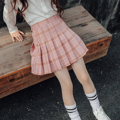 Vintage Pleated Skirt Girl Skirt for Summer Kids Plaid Cotton School Clothes Teens Girls Bottom Children Clothes Sukienka Kleid