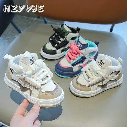 Children's Spring Autumn New Sports Shoes Boy's Casual Trend Board Shoes High Top Girl's Fashion Dopamine Running Shoes Sneakers