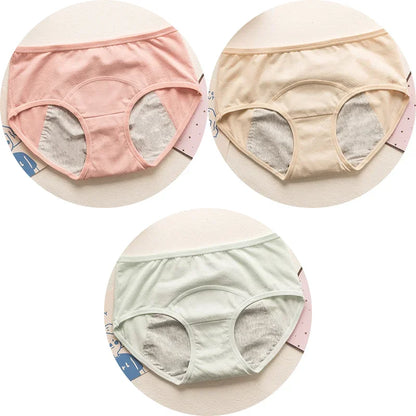 3pcs Cute Cartoon Girls Menstrual  Panties For Teenager Leakproof Physiological Period Underwear Children Panties for periods