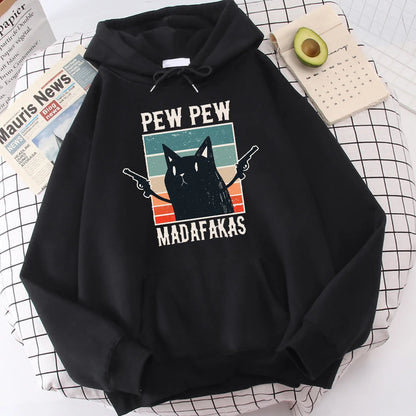 Fun Printed Duck Hoodies Graphic Women Sweatshirts Hoodie Cartoon Murder Goose Kawaii Harajuku Fleece Loose Aesthetic Tops