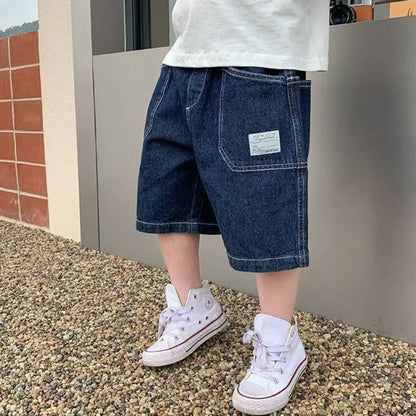 Summer Pants All Match Jeans Tide Boys' Summer Shorts 2024 New Comfortable and Breathable Children's Quarter Pants