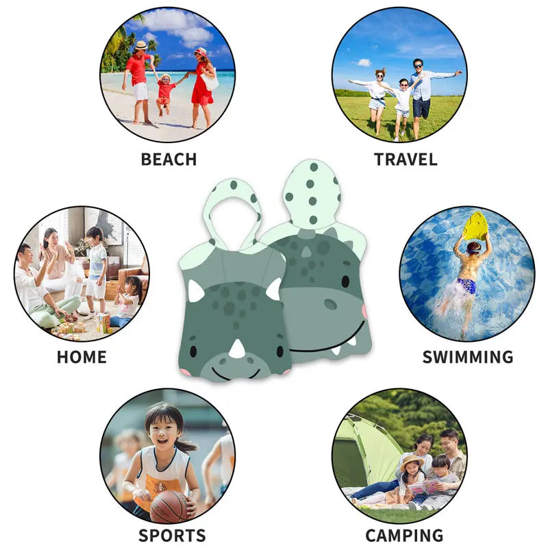 Cartoon Baby Bath Towel Microfiber Cotton Hooded Beach Towel Newborn Cape Towels Soft Poncho Kids Bathing Stuff Infant Washcloth