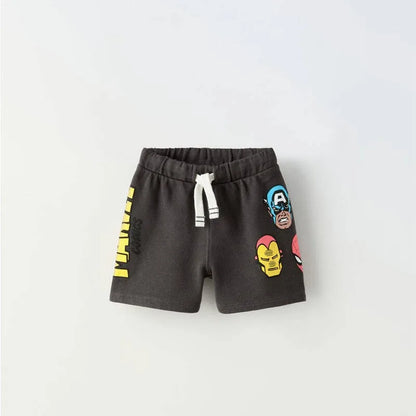 Casual Mickey Print Shorts New Design Trendy Versatile Sports Cropped Shorts Boys Children Cartoon Cute Shorts Summer Wear