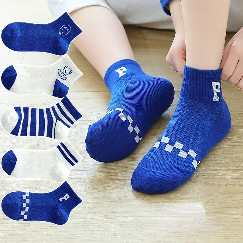 Baby Sports Socks for Kids Girls Boy Cotton Stripe Cartoon Animals Spring Autumn Toddler Knitted Athletic Socks Newborn 5-8Y