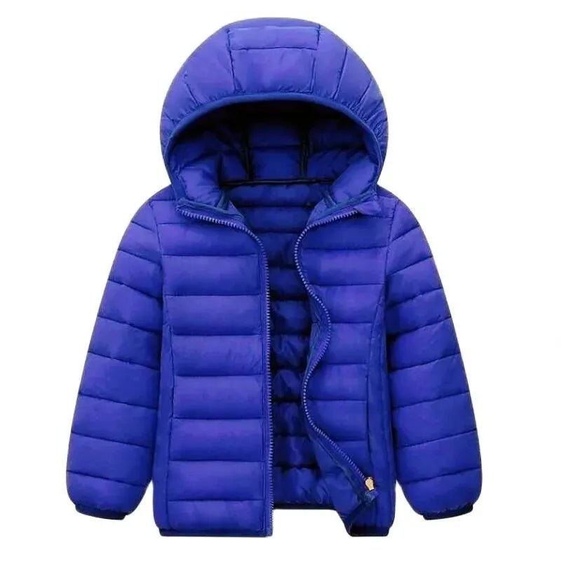 Kids Boy Lightweight Down Jacket Autumn Winter Coats Children Girl Warm Hooded Outerwear Teen Casual Cotton Clothes 6-14 Years