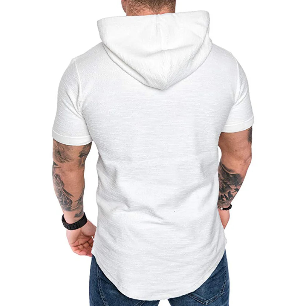 MRMT 2024 Brand New Mens Hoodies Sweatshirts Short Sleeve Men Hoodies Sweatshirt Casual Solid Color Man hoody For Male Hooded