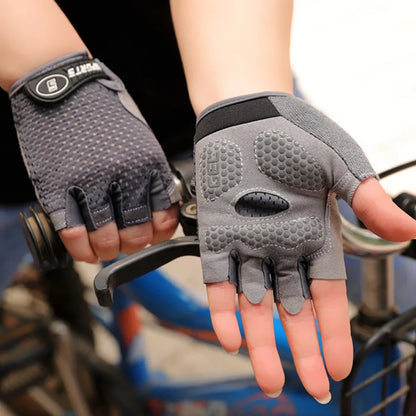 Outdoor Sports Cycling Half Finger Gloves For Boys Girls, Antislip Breathable Thin Spring Summer Gloves, Bicycle Riding Equipmen