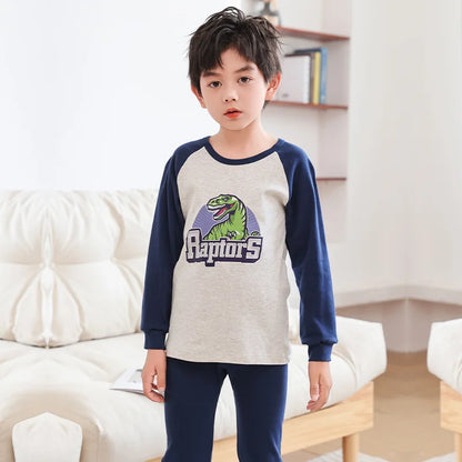 Baby Boys Pajamas Autumn Long Sleeved Children's Clothing Sleepwear Teen Pajama Cotton Pyjamas Sets for Kids 6 8 10 12 14 Years