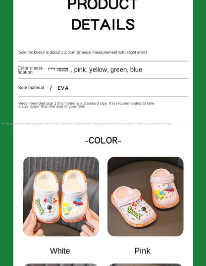 Kids Sandals Hole Children's Shoes Slippers Soft Anti-Skid Cartoon DIY Design Hole Baby Shoes Sandy Beach For Boys Girls